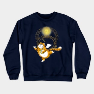 Angel Cat with Harp Crewneck Sweatshirt